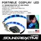 2 Sound reactive 12" inch LED Strip Lights - Cosplayer sound activate lights cuttable portable string light for cosplay party costume