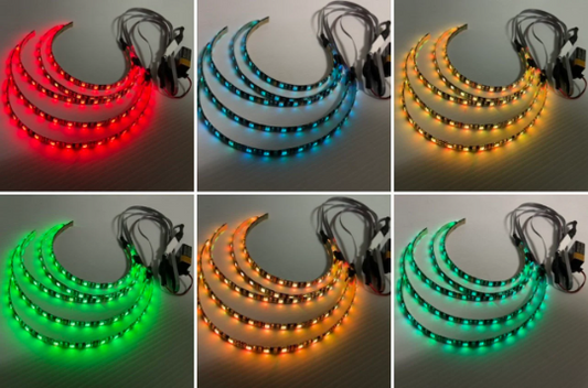 Cosplay LED Light Up Kit Portable Strip 12" Multi-Color RGB Strips Costume Party HUBOPTIC® Portable DIY lights ledcuts150001