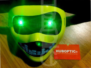 Green Eyes Robot Mask HUBOPTIC® DJ mask Sound Reactive Light Up Mask ledmask7001