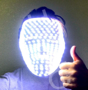 Illuminated Face Props LED Mask HUBOPTIC® DJ mask Sound Reactive Light Up Mask ledmask23001