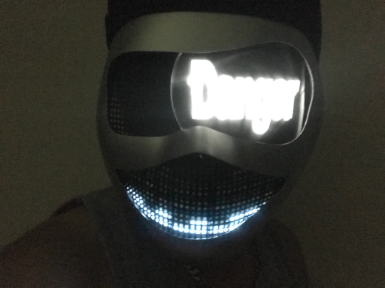 Gamer Custom Logo Mask HUBOPTIC® DJ mask Sound Reactive Light Up Mask ledmask2001