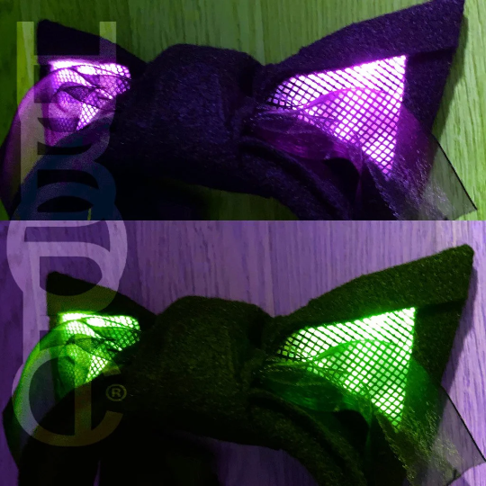 Cosplay Anime Ears Light Up Cat Ears Neko LED Ears Kitty Animal Costume Sound Reactive HUBOPTIC® Gear Customization ledgears110001