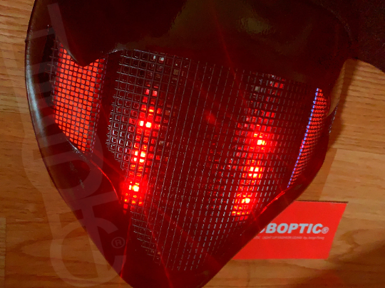 Ghost Shadow Red Eyes Robot Mask HUBOPTIC® DJ mask Sound Reactive Light Up Mask ledmask15001