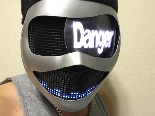 Gamer Custom Logo Mask HUBOPTIC® DJ mask Sound Reactive Light Up Mask ledmask2001