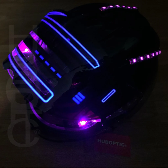 Electro Robot Helmet HUBOPTIC® LED Helmet Sound Reactive illuminated Helmet ledhelmet7001