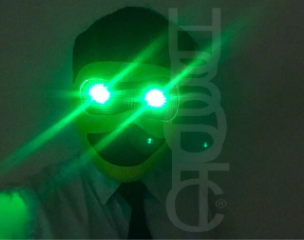 Green Eyes Robot Mask HUBOPTIC® DJ mask Sound Reactive Light Up Mask ledmask7001