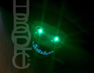 Green Eyes Robot Mask HUBOPTIC® DJ mask Sound Reactive Light Up Mask ledmask7001