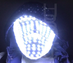 Illuminated Face Props LED Mask HUBOPTIC® DJ mask Sound Reactive Light Up Mask ledmask23001