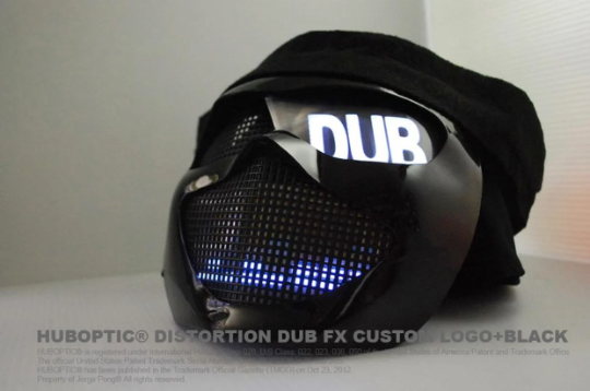 Gamer Custom Logo Mask HUBOPTIC® DJ mask Sound Reactive Light Up Mask ledmask2001